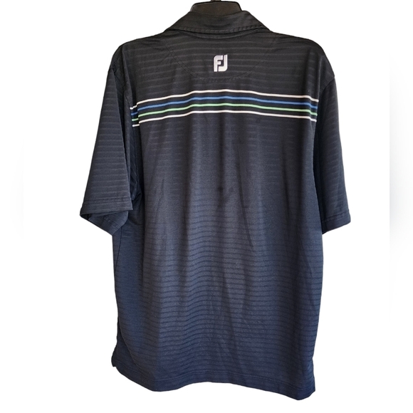 Footjoy Polo Shirt Men’s Striped Golf‎ Short Sleeve Performance Size Medium - Picture 4 of 7